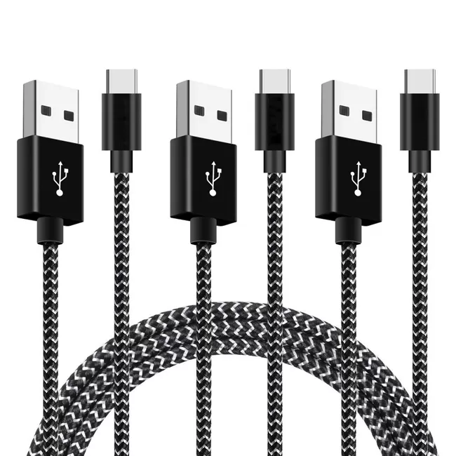 USB Cable Nylon braided Type C Charger Cable phone Fast Charging Data cable