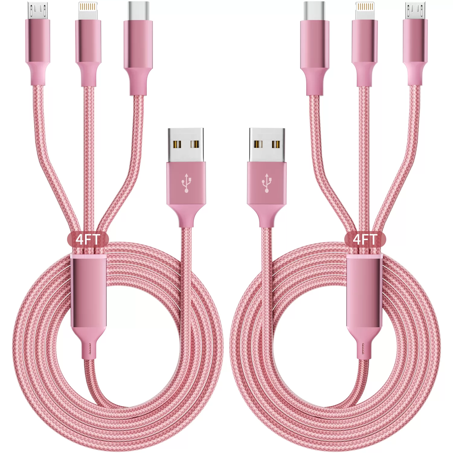 3 in 1 Fast USB Charging Cable Universal Multi Function Cell IPhone Charger Cord