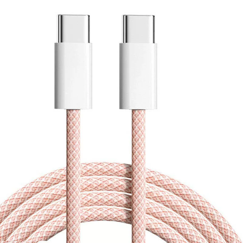 Nylon braided C to C 60W 3A 20V fast charging USB TYPE C cable for iPhone 15