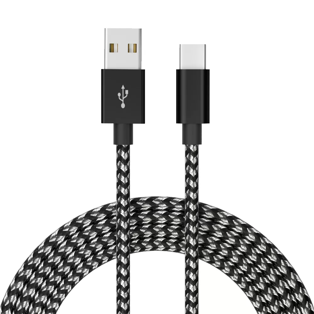 3ft 1m USB c cable nylon braided type c fast charging data cable for Samsung Huawei Vivo Xiaomi