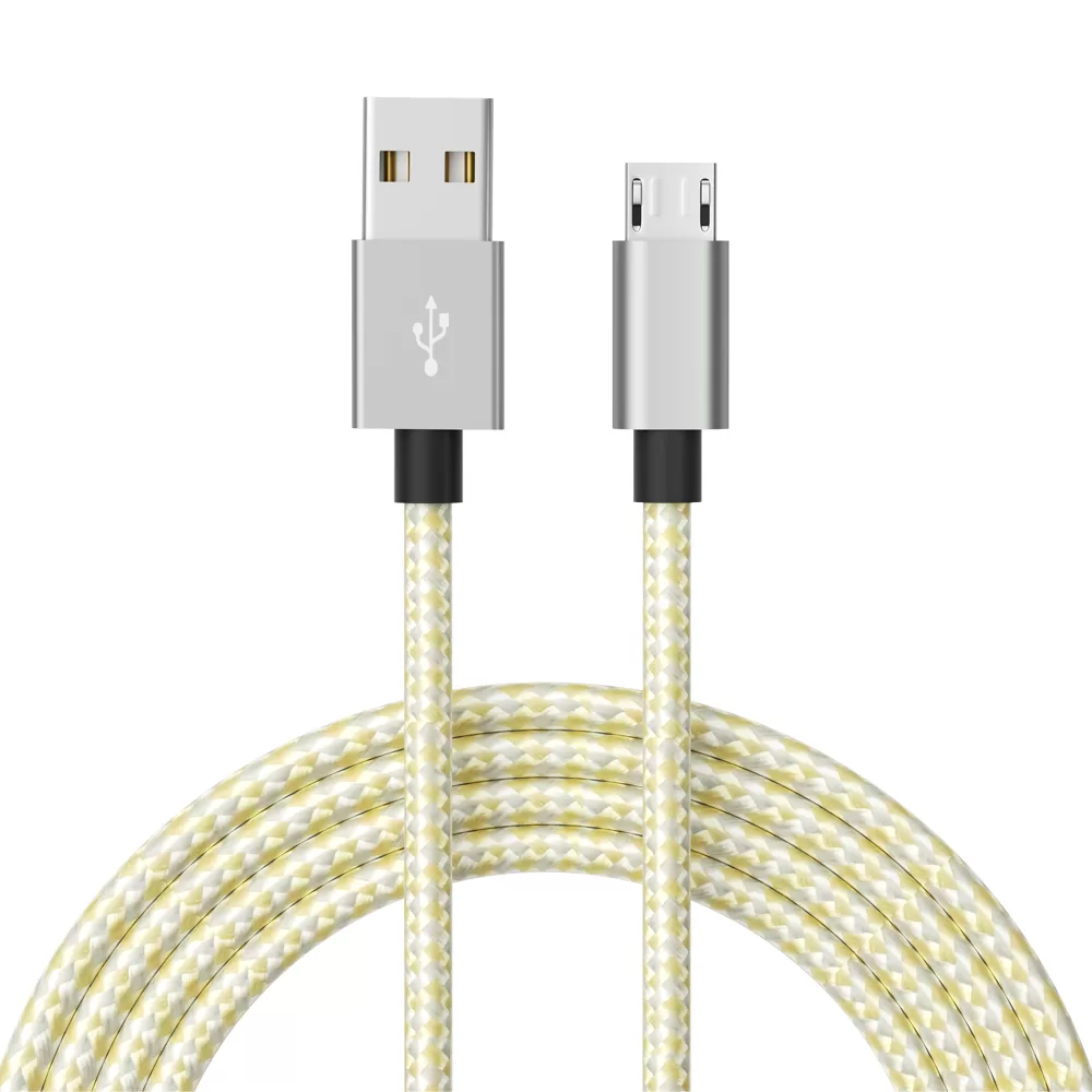 Micro USB Charger Cable Lengthen Nylon Braided Fast Charging Cord for Android Mobile Phones