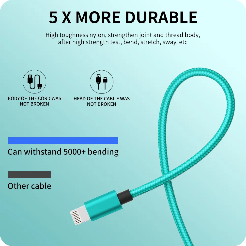 Lightning to USB  Charging Data Fast  Charging Cable